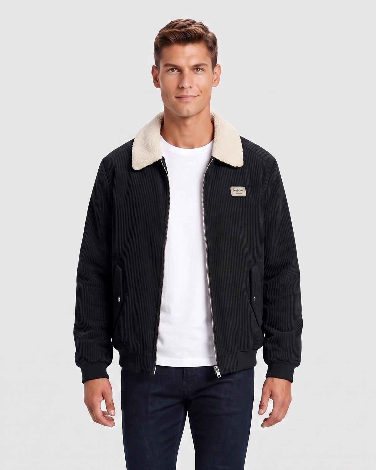 KZZ Men's Casual Corduroy Jacket