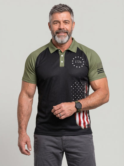 KZZ Men's Printed Polo Shirt
