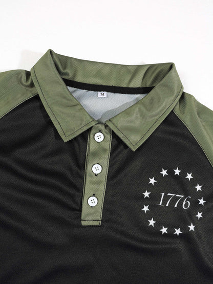 KZZ Men's Printed Polo Shirt