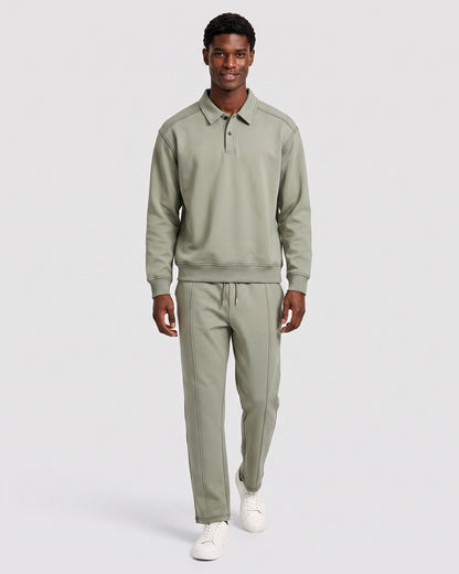 KZZ Polo-collar top and wide-leg trousers