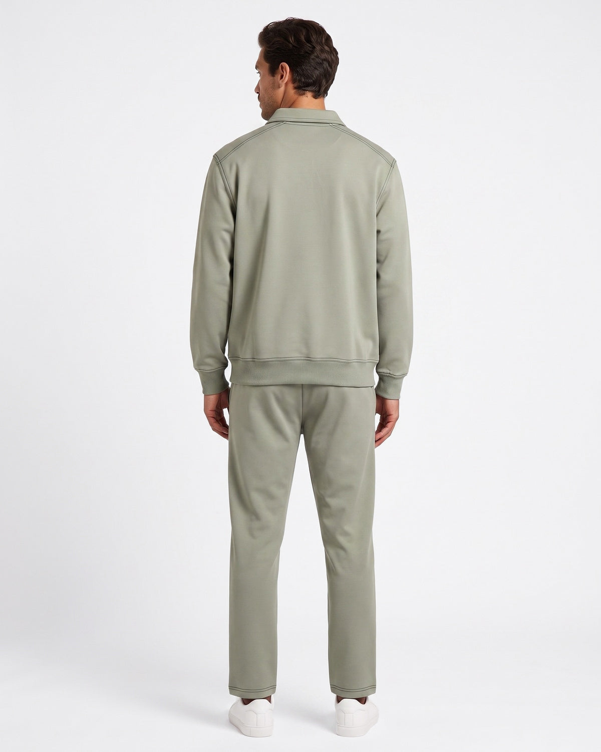 KZZ Polo-collar top and wide-leg trousers