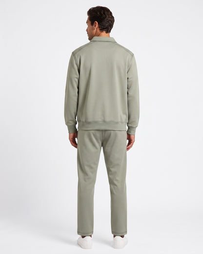 KZZ Polo-collar top and wide-leg trousers
