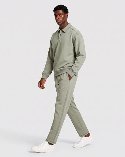 KZZ Polo-collar top and wide-leg trousers