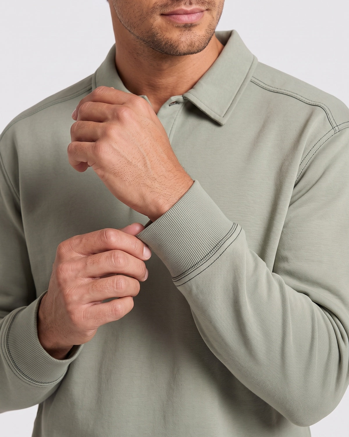 KZZ Polo-collar top and wide-leg trousers