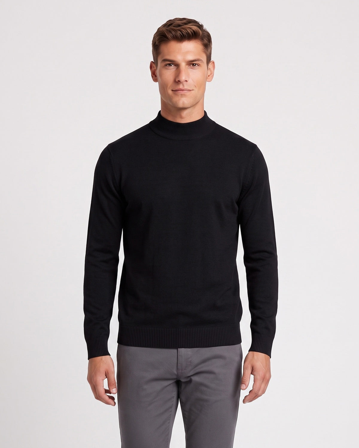 KZZ Men's mock-neck long-sleeve shirt