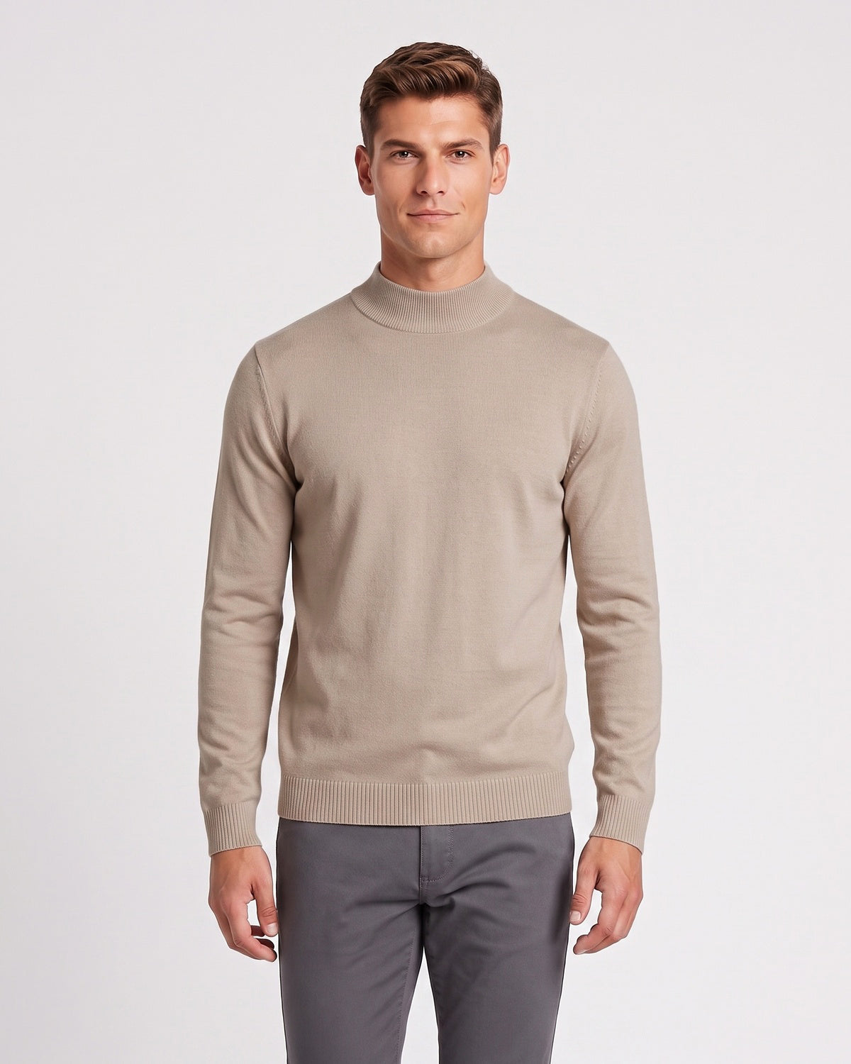 KZZ Men's mock-neck long-sleeve shirt