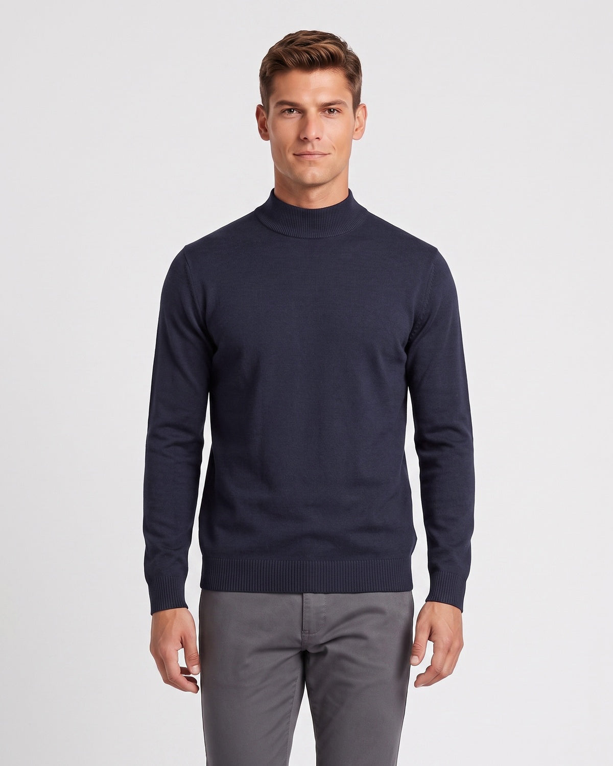 KZZ Men's mock-neck long-sleeve shirt