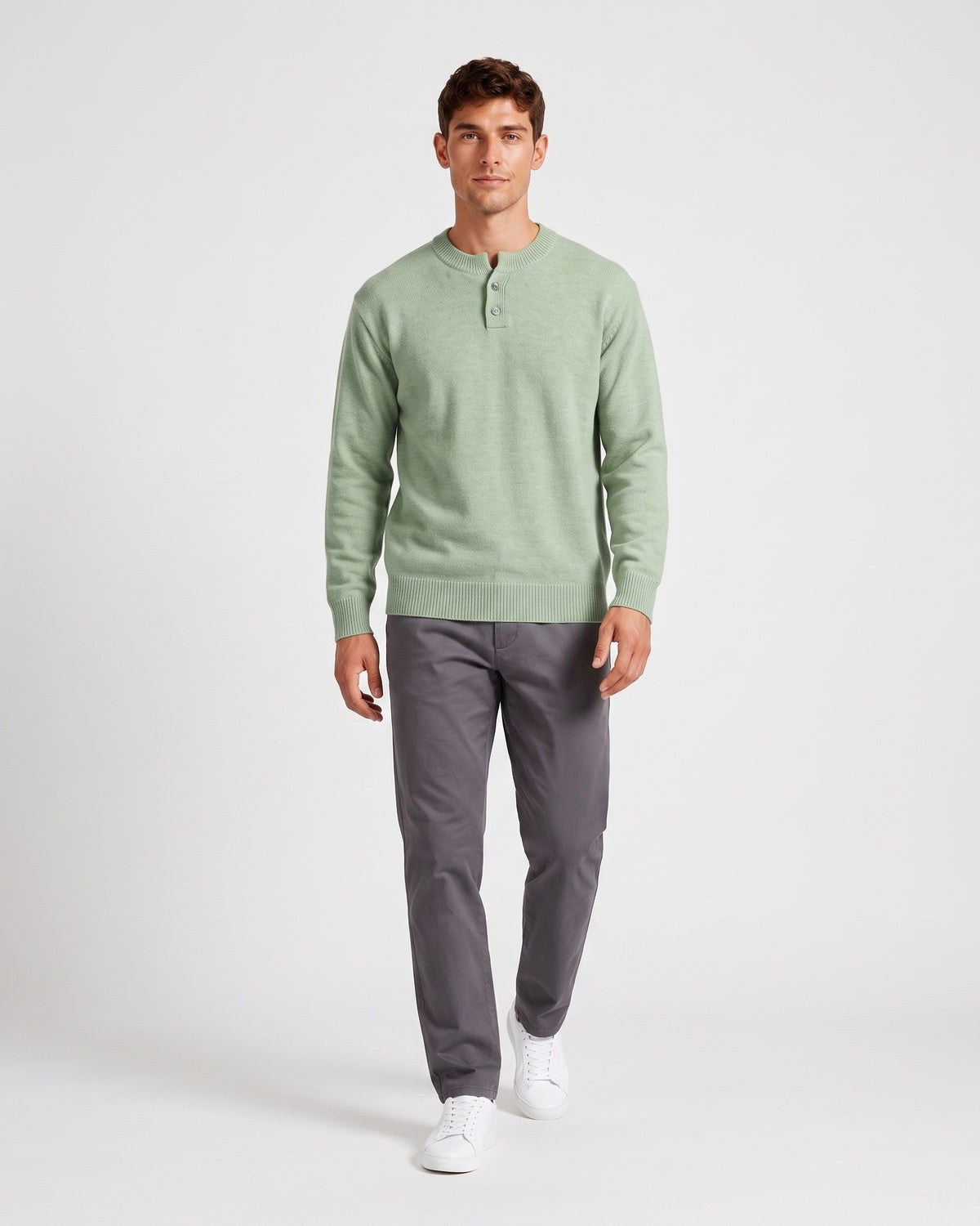 KZZ Men's Crew-Neck Knit Sweater