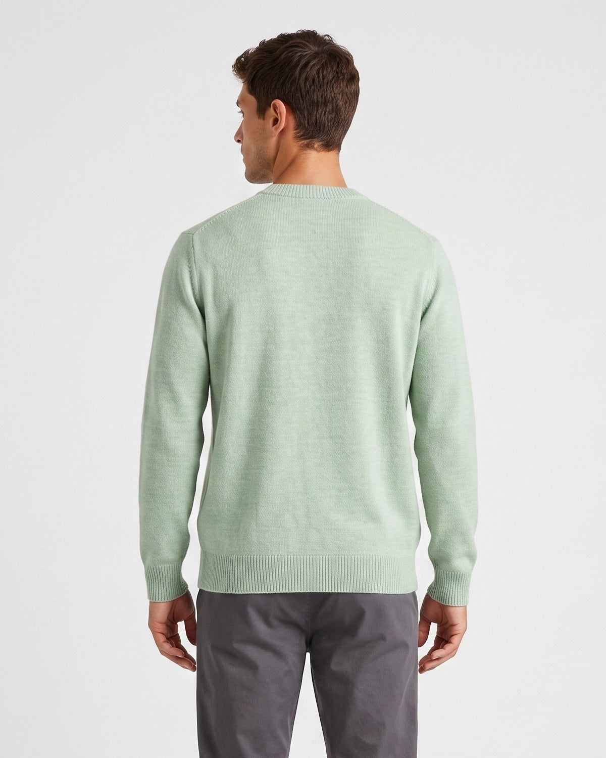 KZZ Men's Crew-Neck Knit Sweater
