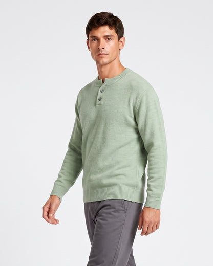 KZZ Men's Crew-Neck Knit Sweater
