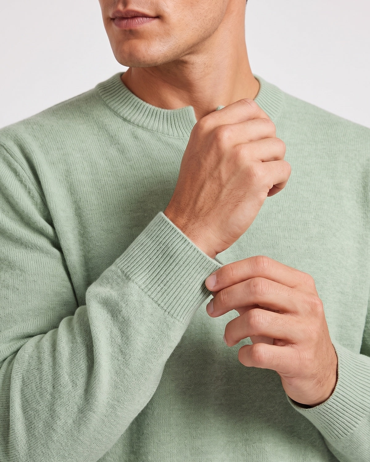 KZZ Men's Crew-Neck Knit Sweater