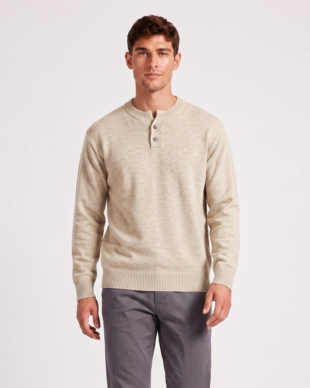 KZZ Men's Crew-Neck Knit Sweater
