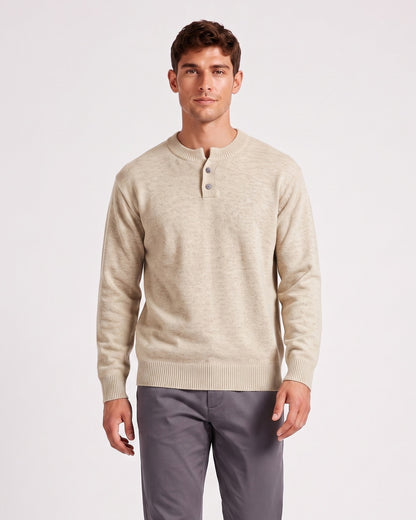 KZZ Men's Crew-Neck Knit Sweater