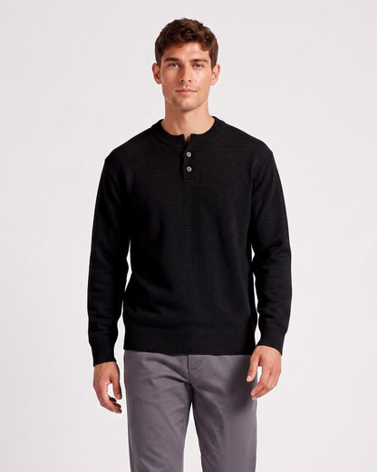 KZZ Men's Crew-Neck Knit Sweater