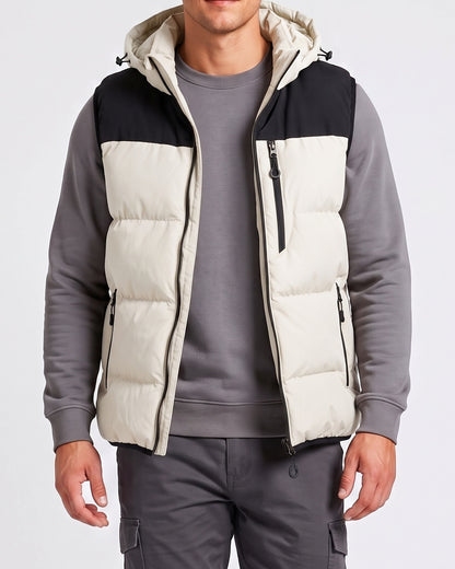 KZZ Men's Thick Woven Hooded Vest