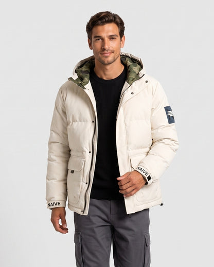KZZ Men's hooded winter jacket