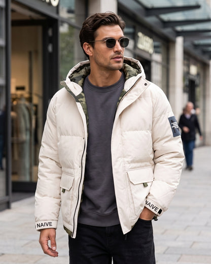 KZZ Men's hooded winter jacket