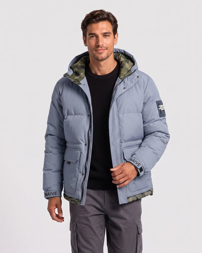 KZZ Men's hooded winter jacket