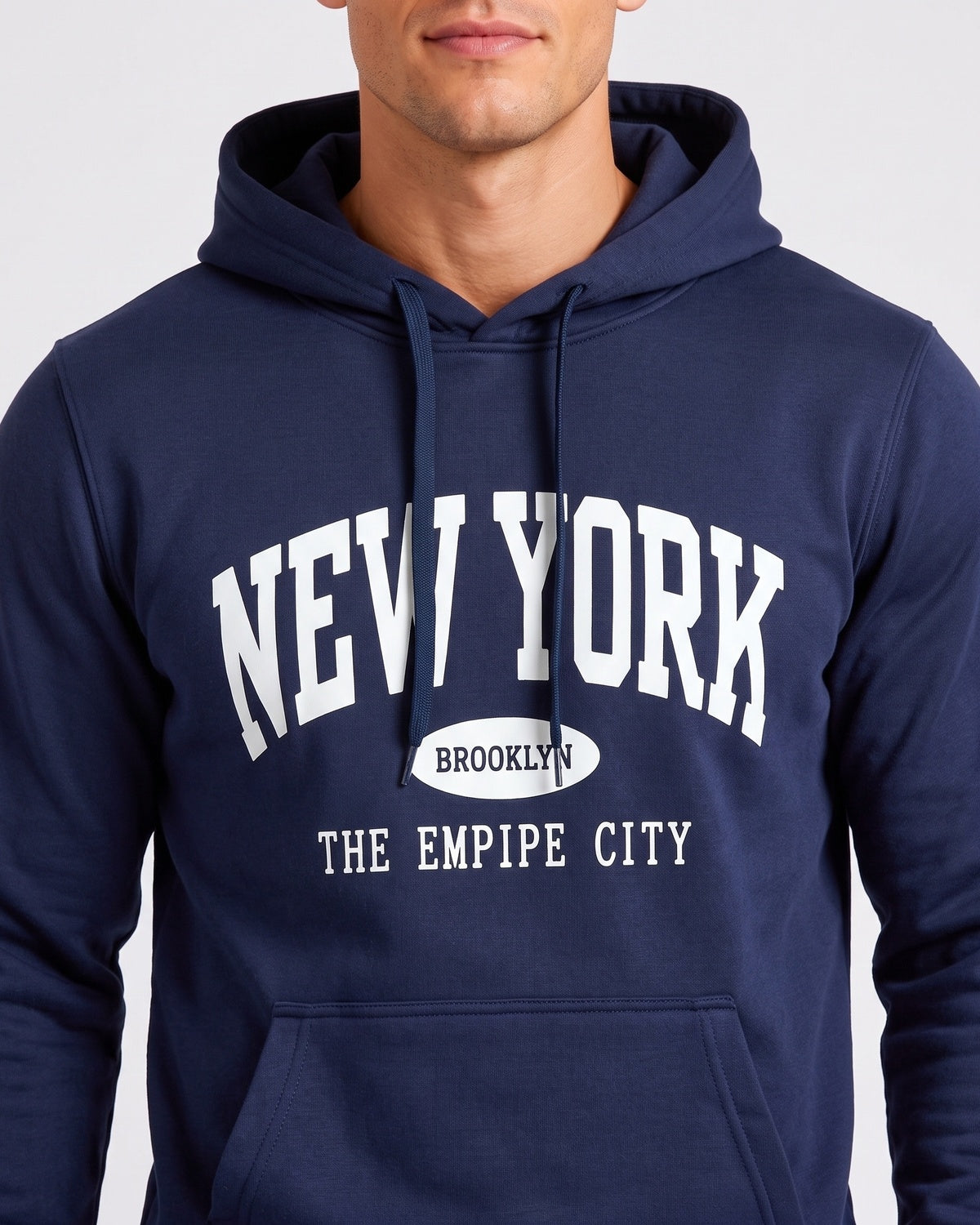 KZZ Men's New York Print Hoodie and Drawstring Sweatpants Set