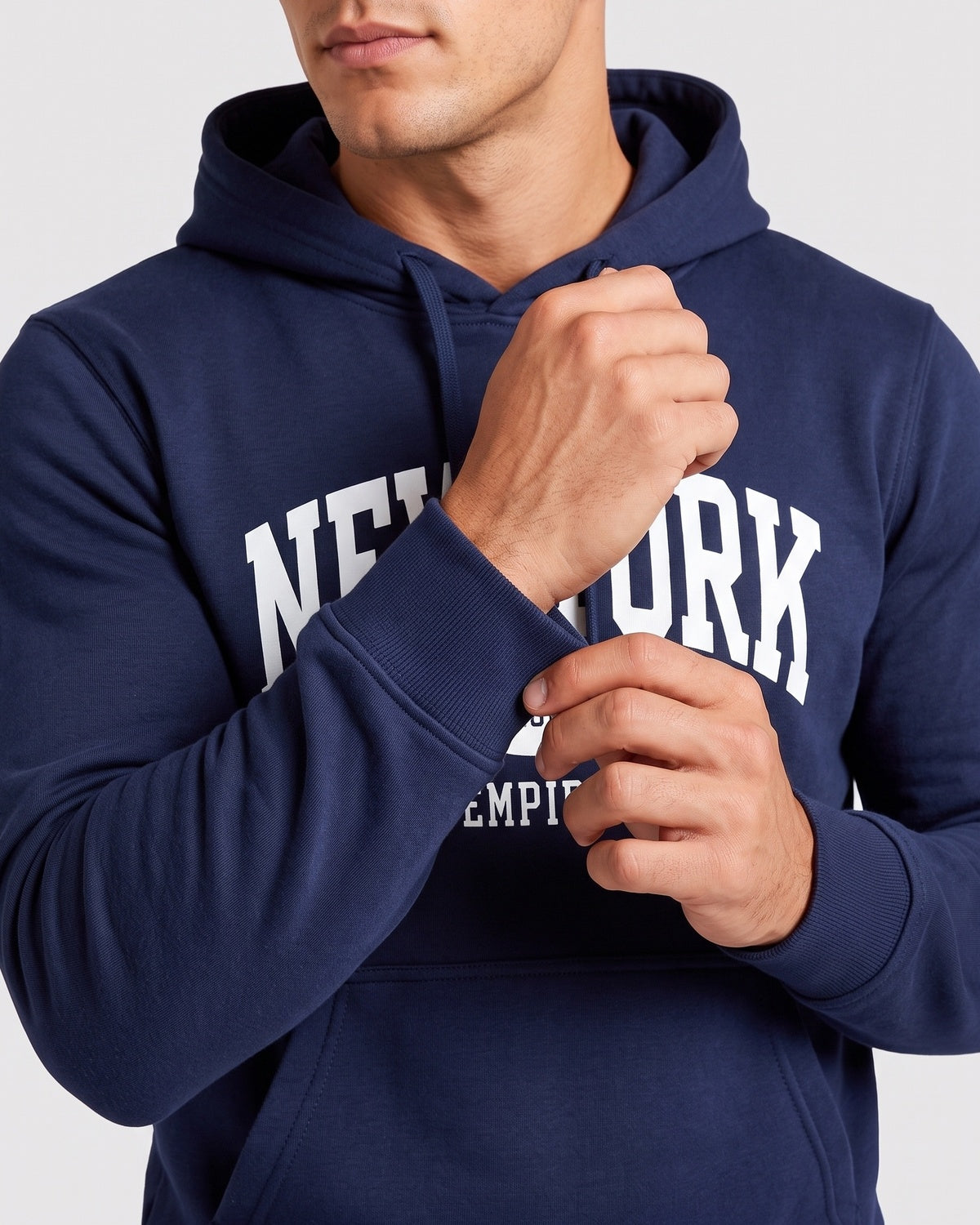 KZZ Men's New York Print Hoodie and Drawstring Sweatpants Set