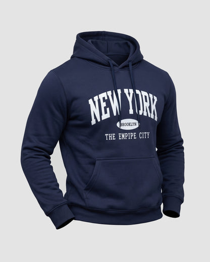 KZZ Men's New York Print Hoodie and Drawstring Sweatpants Set