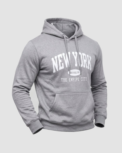 KZZ Men's New York Print Hoodie and Drawstring Sweatpants Set