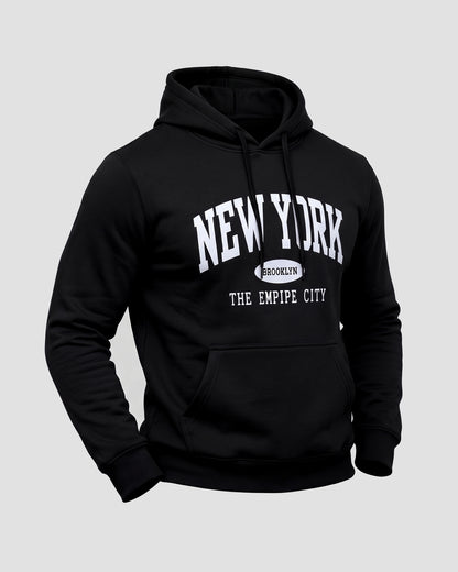 KZZ Men's New York Print Hoodie and Drawstring Sweatpants Set