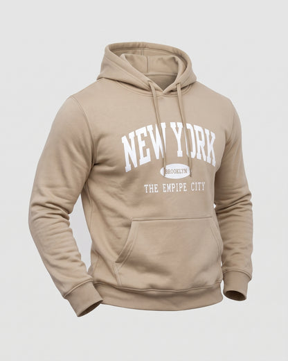 KZZ Men's New York Print Hoodie and Drawstring Sweatpants Set