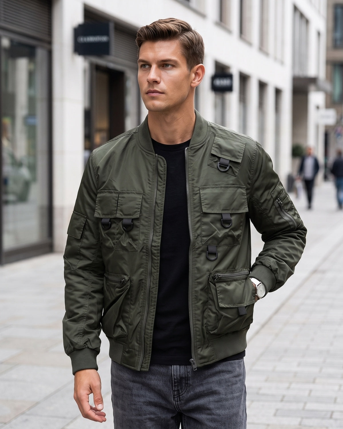 KZZ Men's Slim-Fit Tactical Jacket