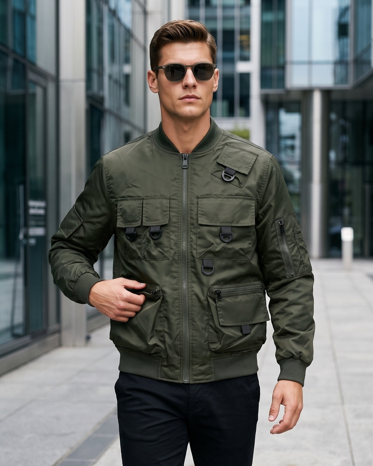 KZZ Men's Slim-Fit Tactical Jacket