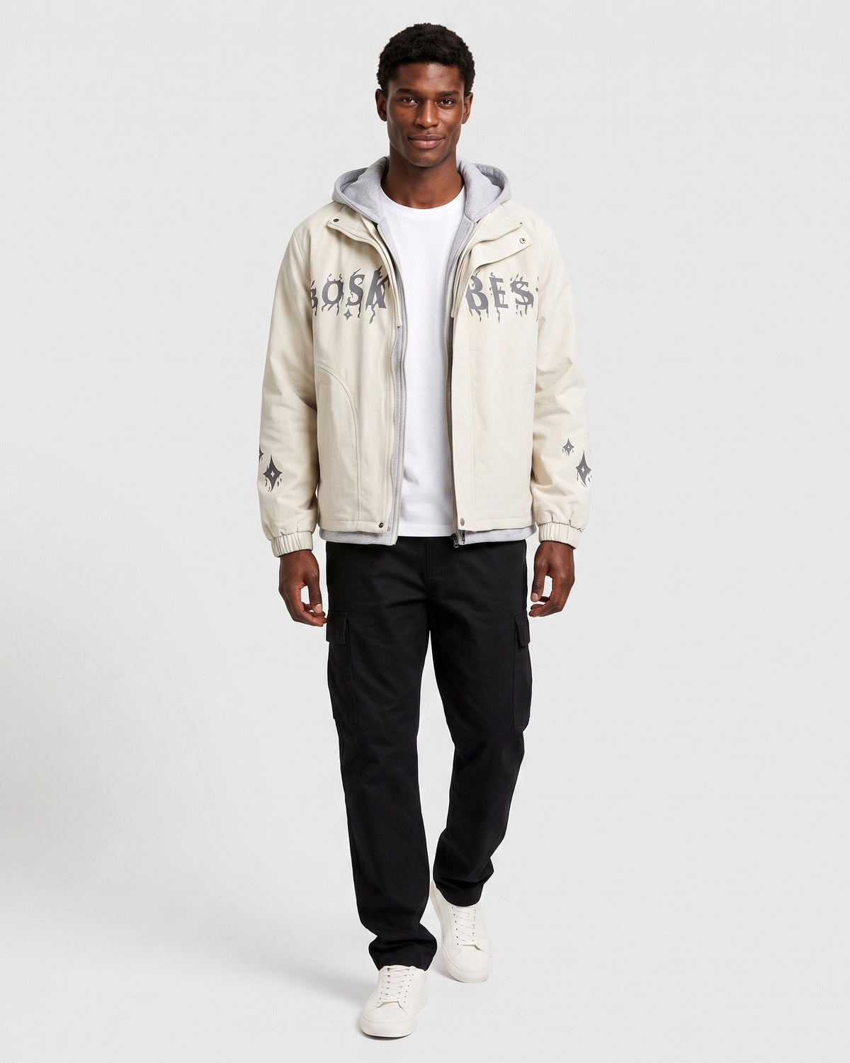 KZZ Casual color-block hooded jacket