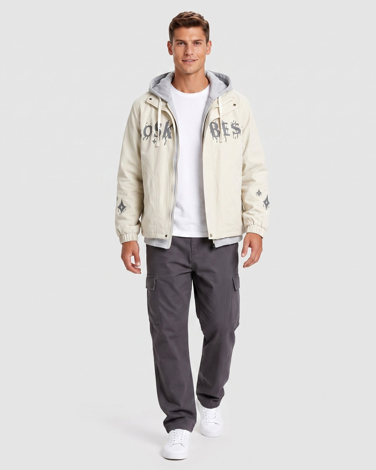 KZZ Casual color-block hooded jacket