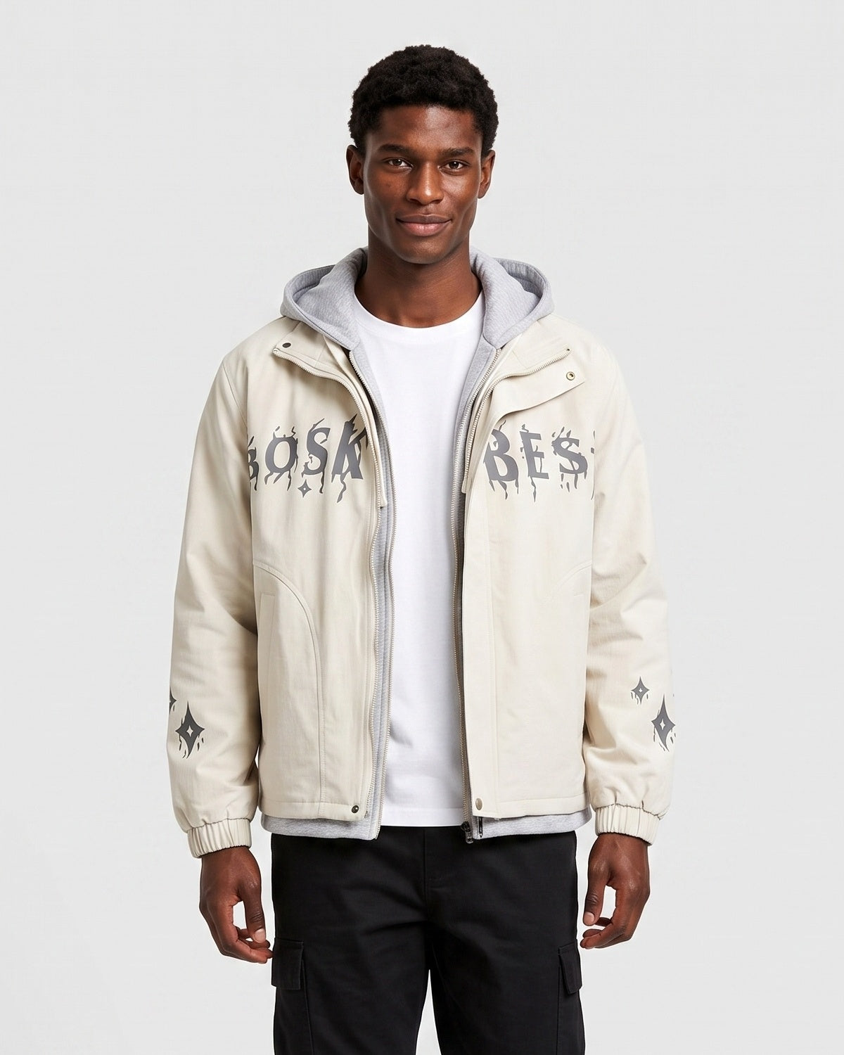 KZZ Casual color-block hooded jacket