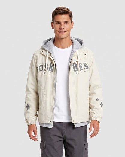 KZZ Casual color-block hooded jacket
