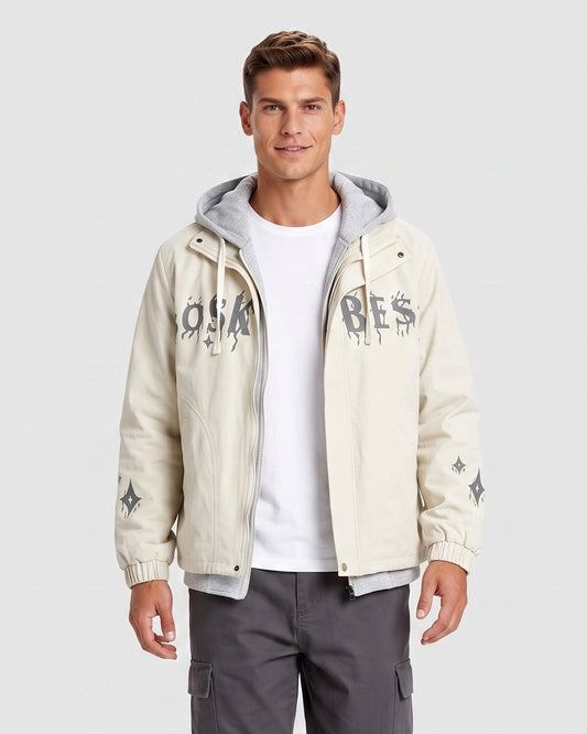 KZZ Casual color-block hooded jacket