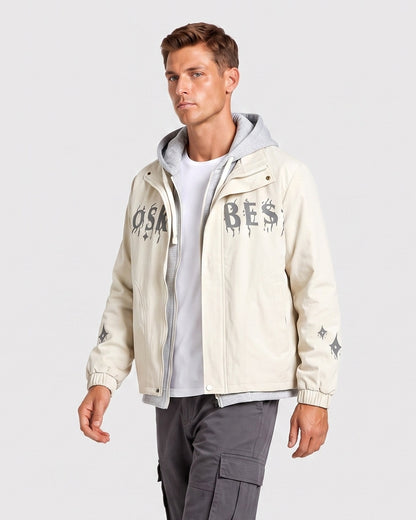 KZZ Casual color-block hooded jacket