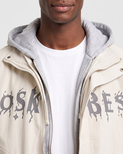 KZZ Casual color-block hooded jacket