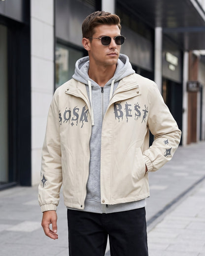 KZZ Casual color-block hooded jacket