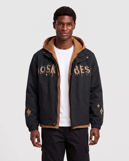 KZZ Casual color-block hooded jacket