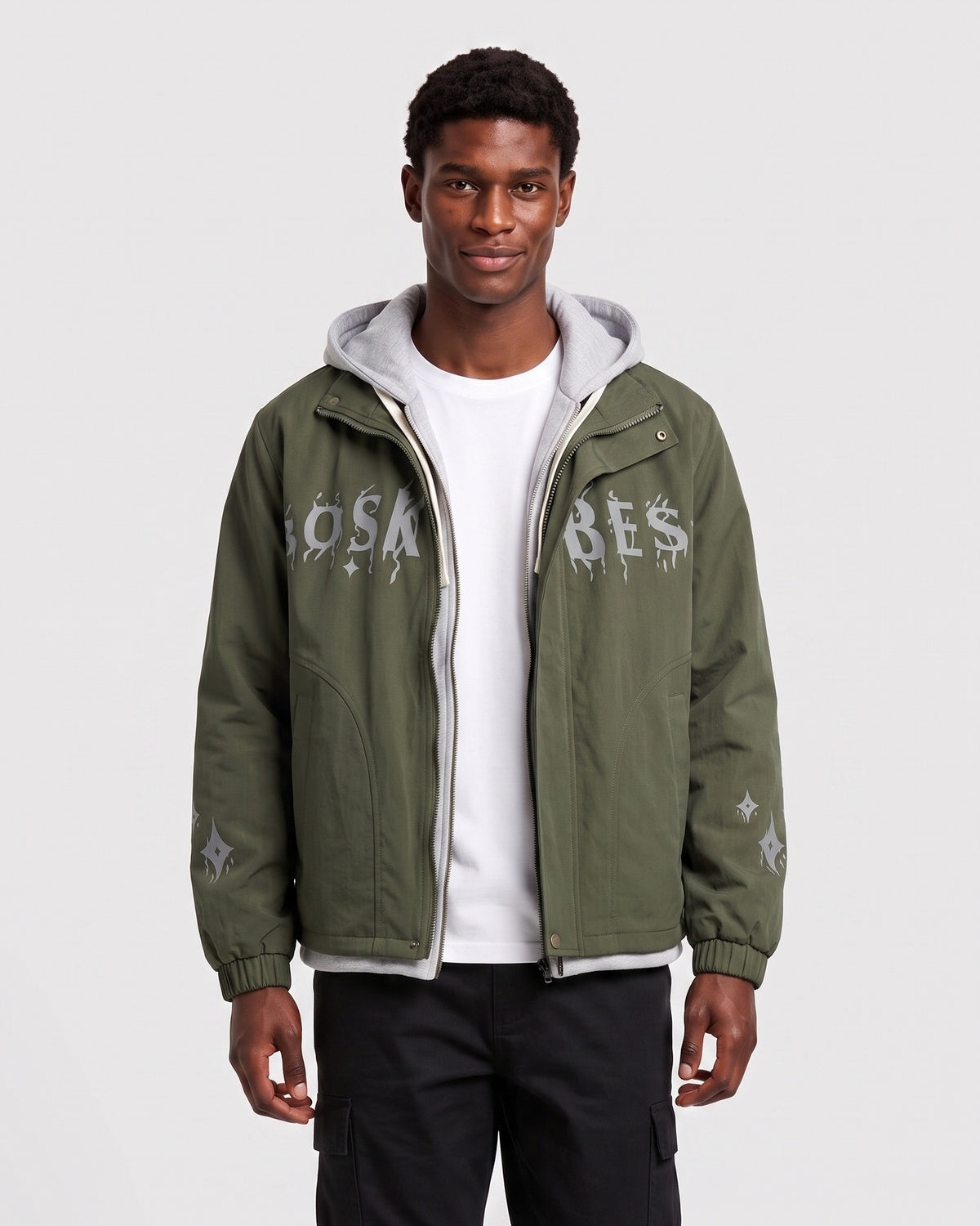 KZZ Casual color-block hooded jacket