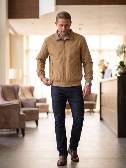 KZZ Men's casual zip-up jacket