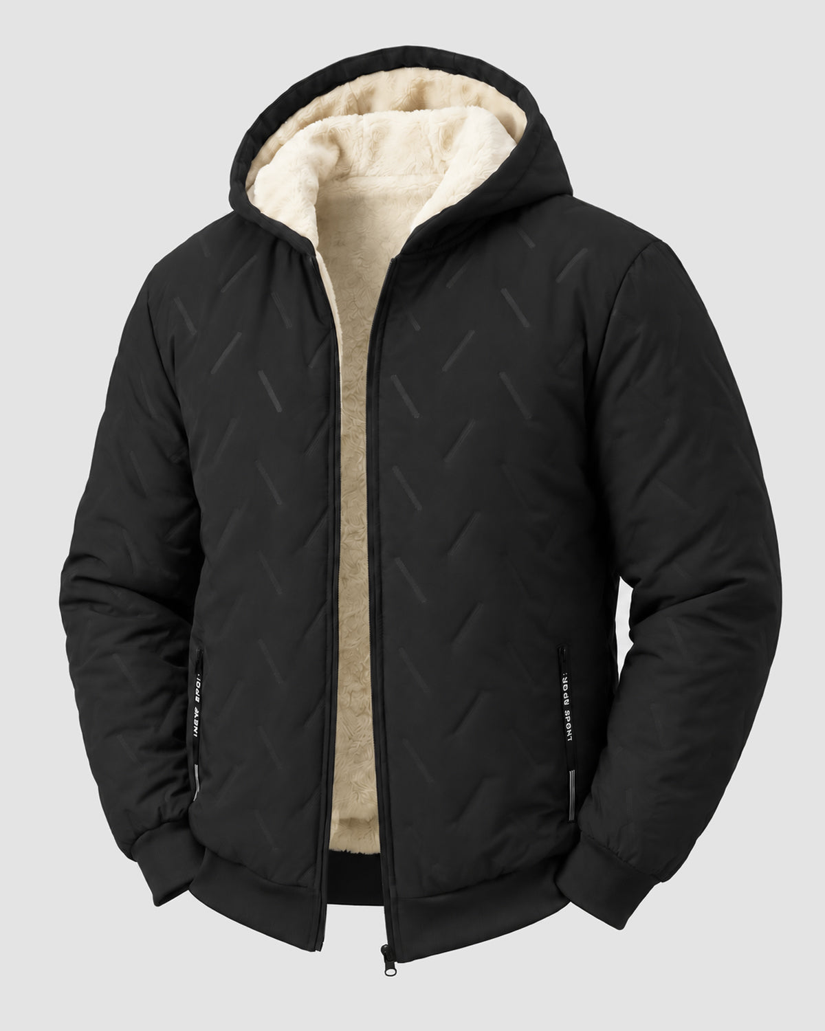 KZZ Men's basic slim-fit retro woven warm hooded jacket