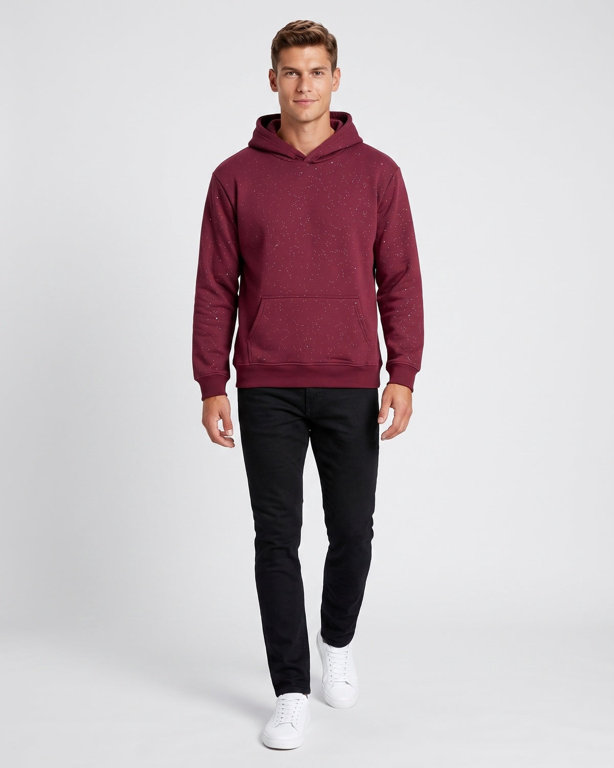 KZZ Men's Sequin Pullover Hoodie