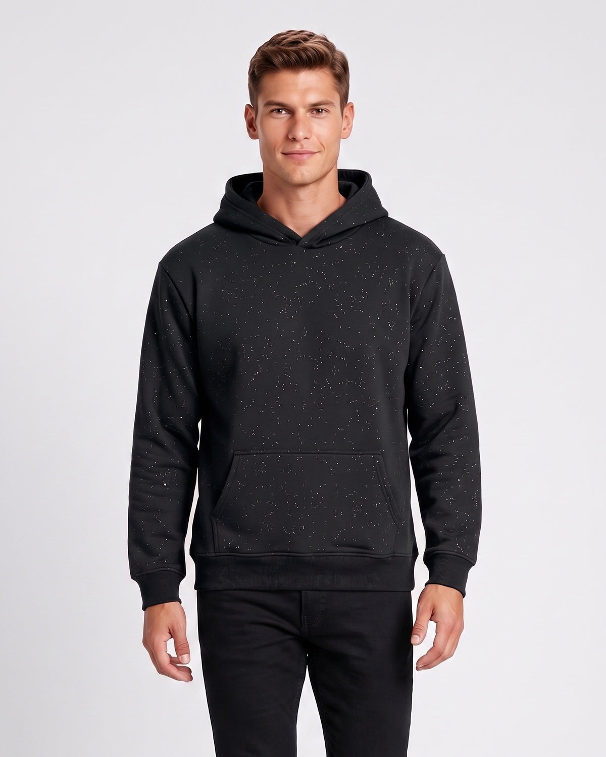 KZZ Men's Sequin Pullover Hoodie