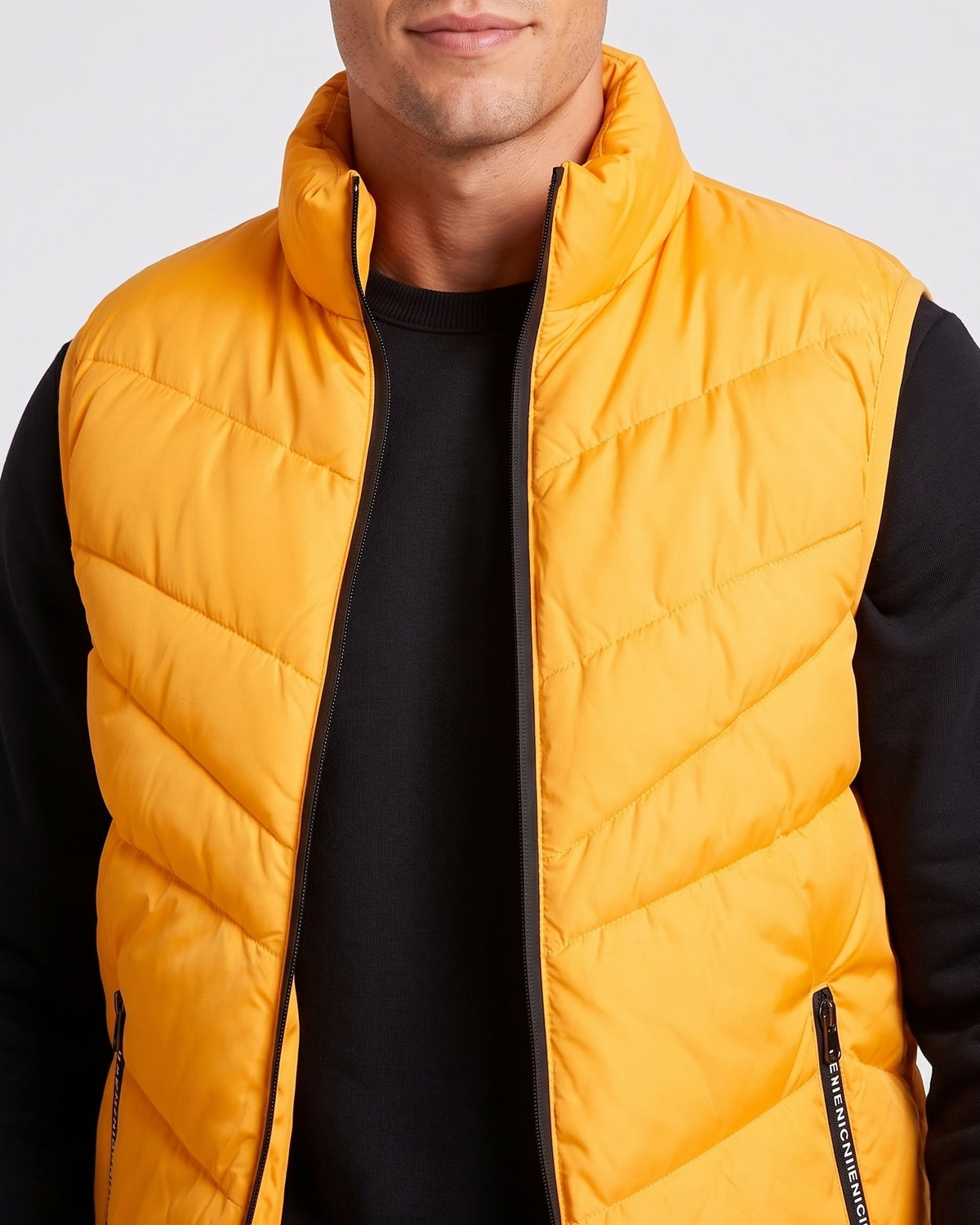 KZZ Men's Fashion Sleeveless Stand Collar Jacket