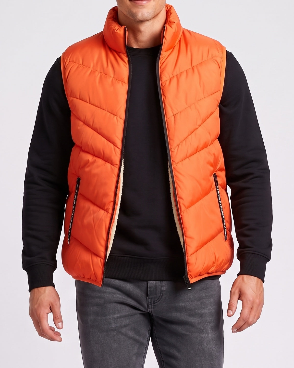 KZZ Men's Fashion Sleeveless Stand Collar Jacket