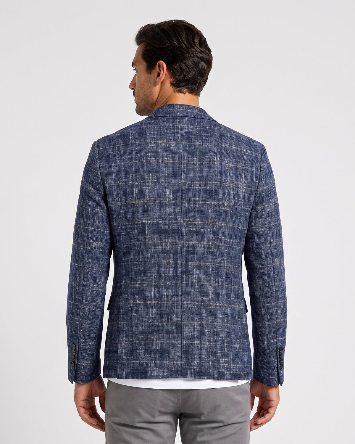 KZZ Men's single-breasted, two-button suit jacket