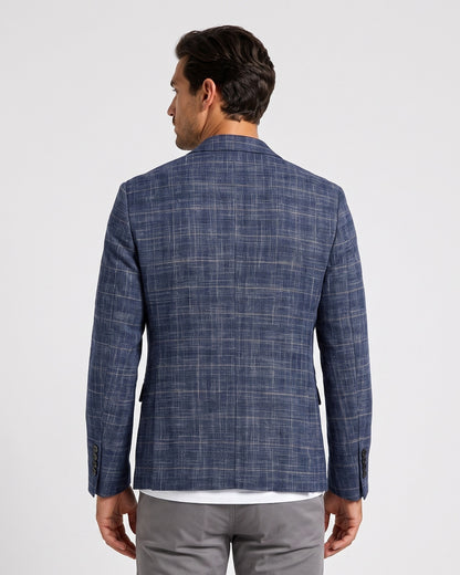 KZZ Men's single-breasted, two-button suit jacket