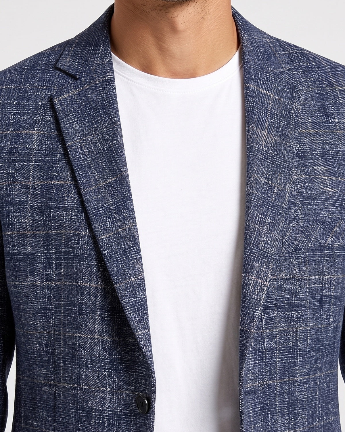 KZZ Men's single-breasted, two-button suit jacket