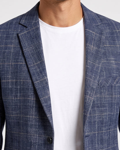KZZ Men's single-breasted, two-button suit jacket